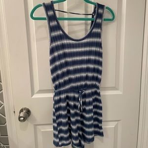 Blue and white romper.